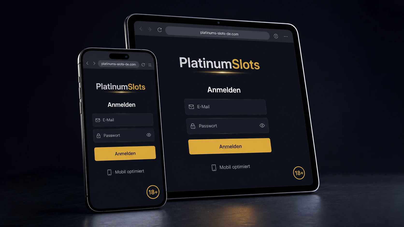 PlatinumSlots Login auf Smartphone und Tablet