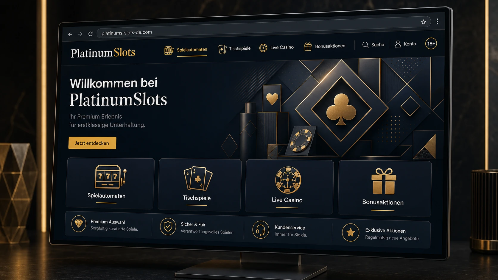 Aufbau von PlatinumSlots Casino
